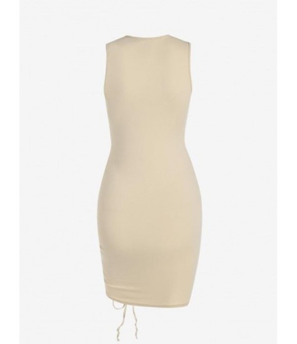 Cinched Ruched Slinky Bodycon Tank Dress Cinched Ruched Slinky Bodycon Tank Dress