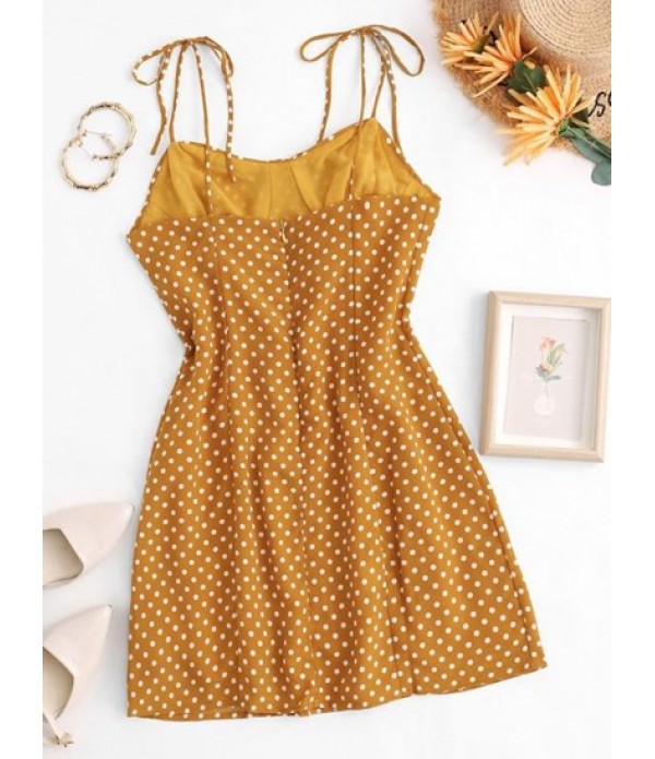 Polka Dot Tie Strap Slip Cami Dress Polka Dot Tie Strap Slip Cami Dress
