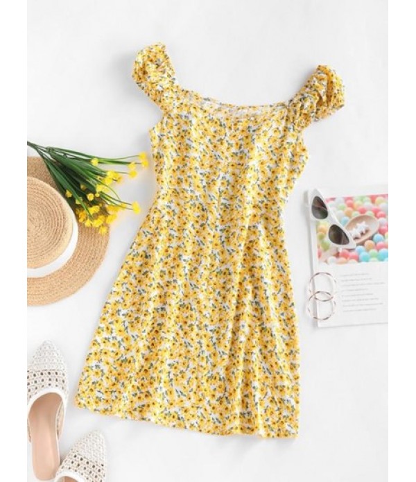 Ditsy Print Sleeveless Mini Dress Ditsy Print Sleeveless Mini Dress