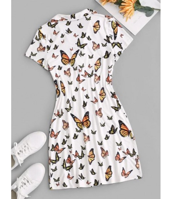 Low Cut Butterfly Mini Tee Dress Low Cut Butterfly Mini Tee Dress