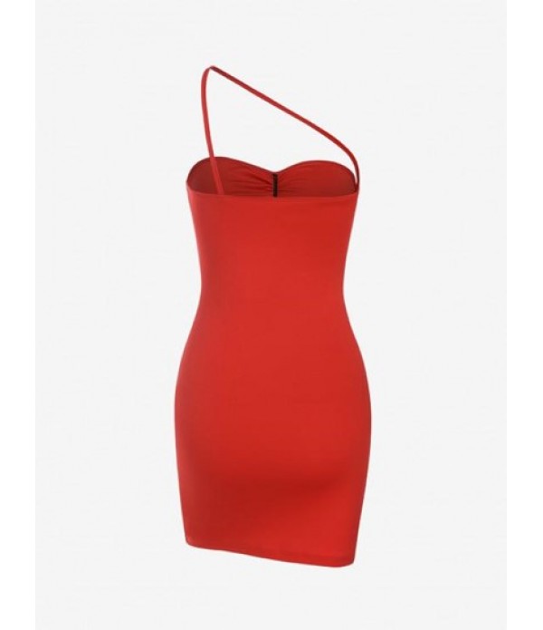 Ruched Slit Strappy Sexy Mini Slinky Dress Ruched Slit Strappy Sexy Mini Slinky Dress