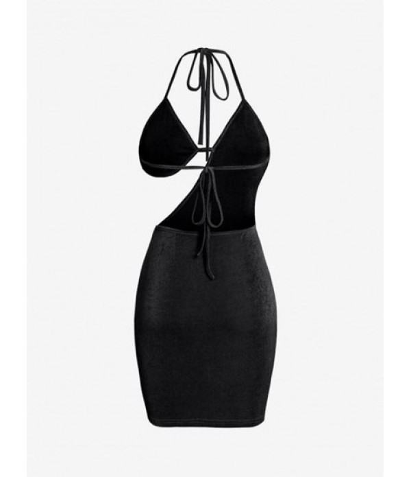 Bra Cutout Jersey Backless Halter Slinky Dress Bra Cutout Jersey Backless Halter Slinky Dress