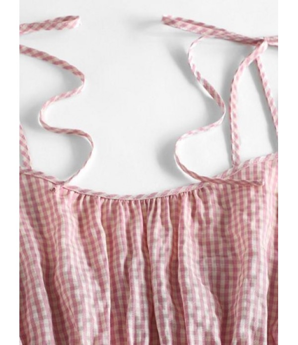 Gingham Tie Shoulder Tiered Sundress Gingham Tie Shoulder Tiered Sundress