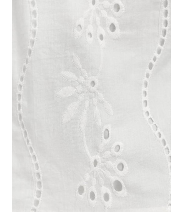 Broderie Anglaise Ruffle Cinched Cutout Mini Dress Broderie Anglaise Ruffle Cinched Cutout Mini Dress