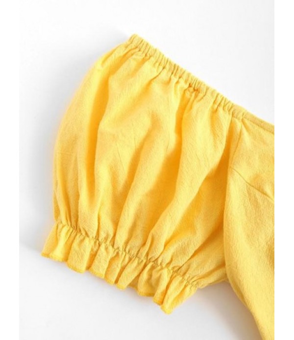 Puff Sleeve Button Up Tiered Mini Smock Dress Puff Sleeve Button Up Tiered Mini Smock Dress