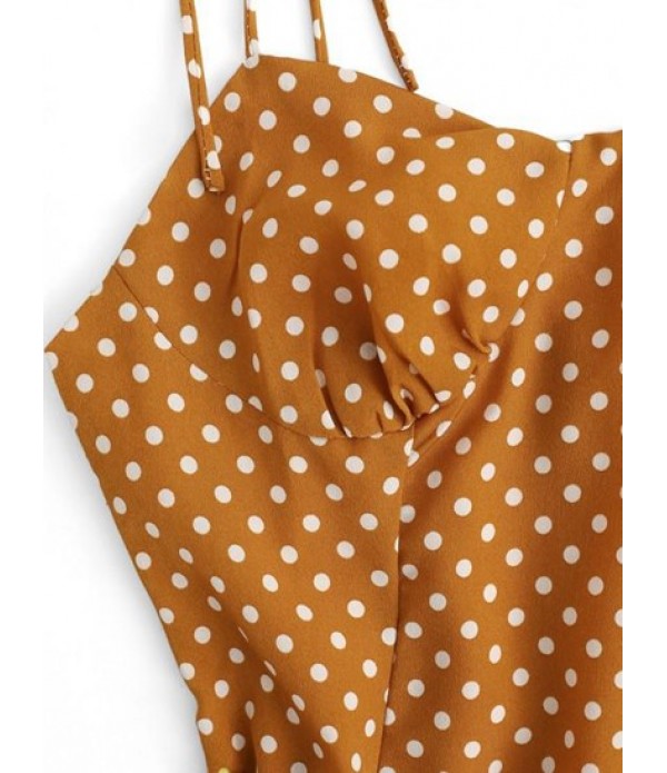 Polka Dot Tie Strap Slip Cami Dress Polka Dot Tie Strap Slip Cami Dress