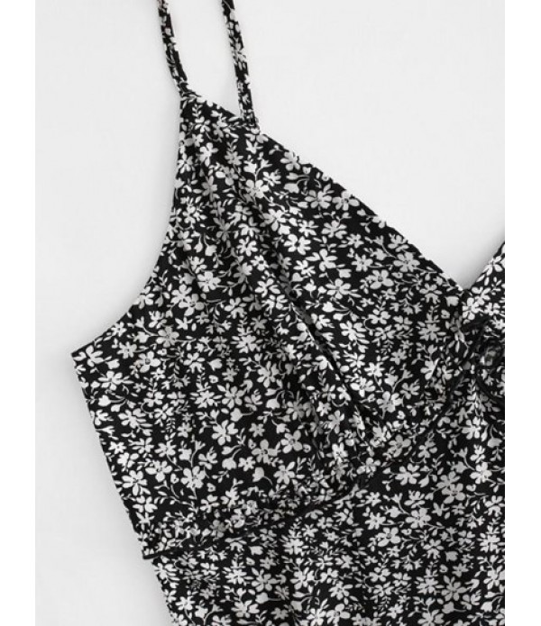 Tiny Floral Print Flounced Dress Tiny Floral Print Flounced Dress