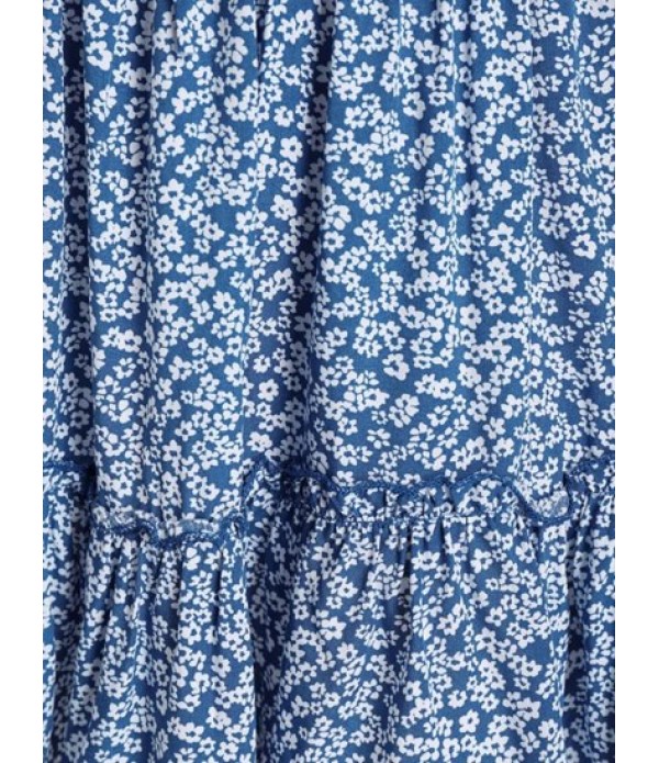 Ditsy Print Ruffle Cutout Tie Shoulder Dress Ditsy Print Ruffle Cutout Tie Shoulder Dress