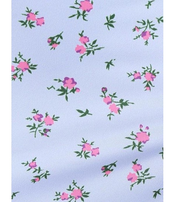 Front Slit Cami Tie Collar Ditsy Floral Dress Front Slit Cami Tie Collar Ditsy Floral Dress