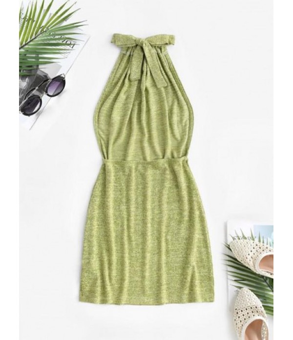 Halter Knit Backless Slinky Dress Halter Knit Backless Slinky Dress
