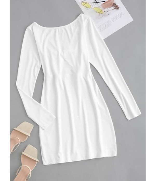 Ribbed Twisted Cutout Slinky Dress Ribbed Twisted Cutout Slinky Dress