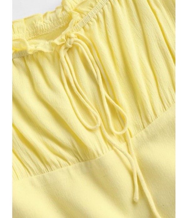 Ruffle Bowknot Puff Sleeve Milkmaid Dress Ruffle Bowknot Puff Sleeve Milkmaid Dress