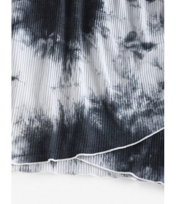 Tie Dye Ribbed Tulip Hem Dress Tie Dye Ribbed Tulip Hem Dress