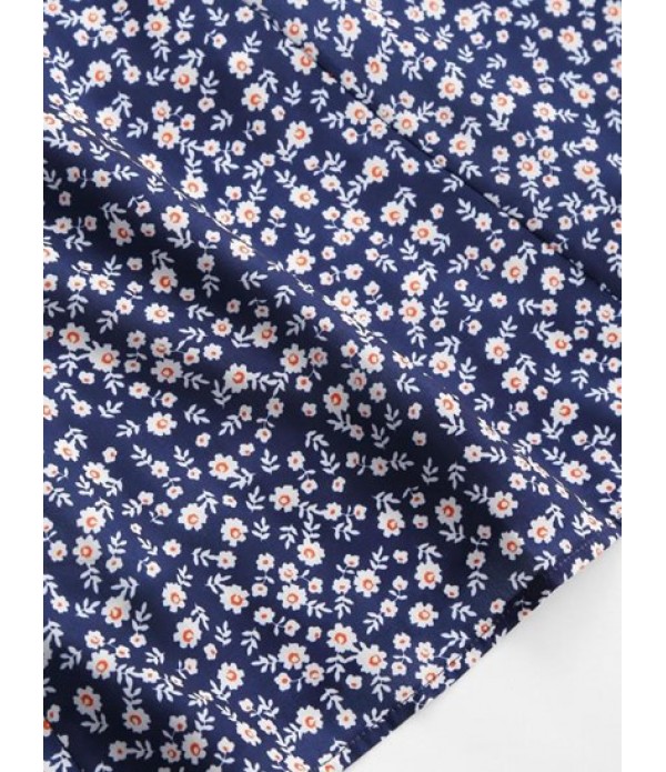 Tiny Floral Tie Strap Flare Dress Tiny Floral Tie Strap Flare Dress