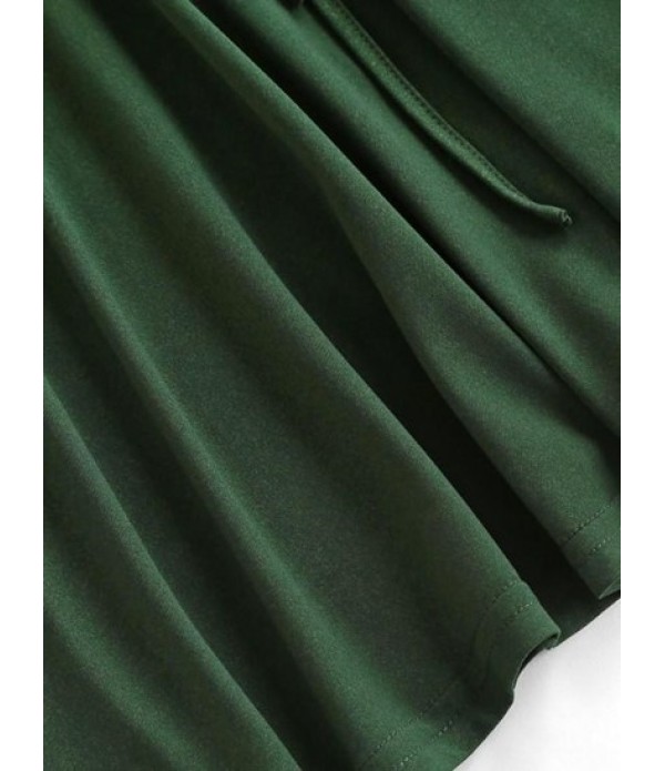 Waist Drawstring Poet Sleeve Surplice Dress Waist Drawstring Poet Sleeve Surplice Dress