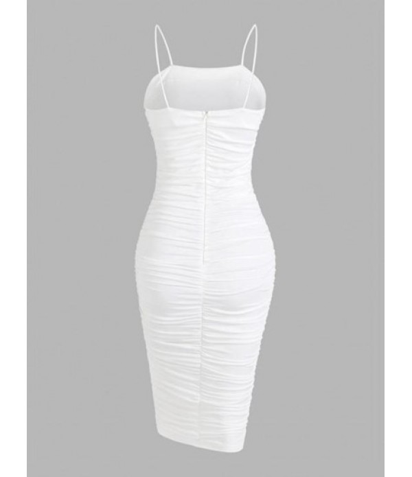 Bungee Strap Ruched Midi Dress Bungee Strap Ruched Midi Dress