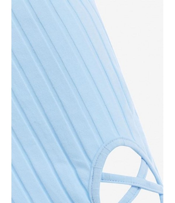 Ribbed Lace Up Bodycon Dress Ribbed Lace Up Bodycon Dress