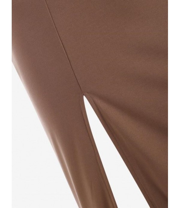 Spaghetti Strap Thigh Split Slinky Maxi Dress Spaghetti Strap Thigh Split Slinky Maxi Dress