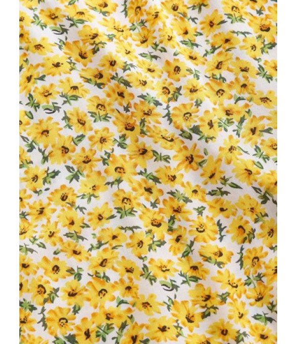 Ditsy Print Open Back Tie Ruffle Dress Ditsy Print Open Back Tie Ruffle Dress