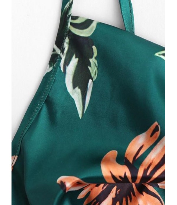 Cowl Front Cinched Side Floral Cami Dress Cowl Front Cinched Side Floral Cami Dress