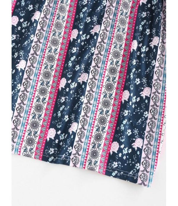 Ethnic Floral Tie Shoulder Cami Dress Ethnic Floral Tie Shoulder Cami Dress