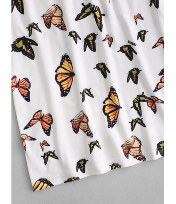 Low Cut Butterfly Mini Tee Dress Low Cut Butterfly Mini Tee Dress
