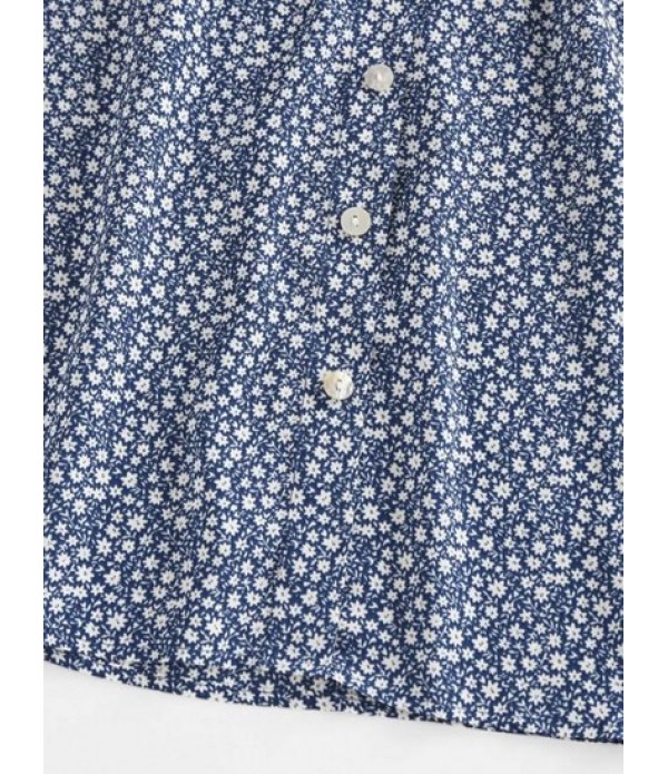 Lace Up Keyhole Floral Mini Dress Lace Up Keyhole Floral Mini Dress