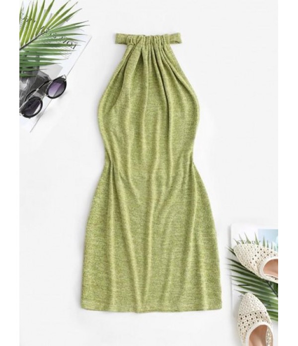 Halter Knit Backless Slinky Dress Halter Knit Backless Slinky Dress